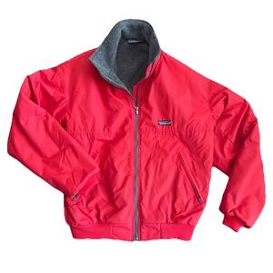 Patagonia Shelled Synchilla Jacket Men Medium Red Fleece Lined Vintage 1988 USA